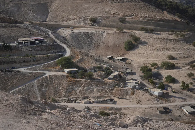 Dusun-dusun Palestina terlihat di area E1, sebidang tanah terbuka di sebelah timur Yerusalem, antara pemukiman ilegal Israel di Maale Adumim dan kota Eizariya di Tepi Barat yang diduduki.