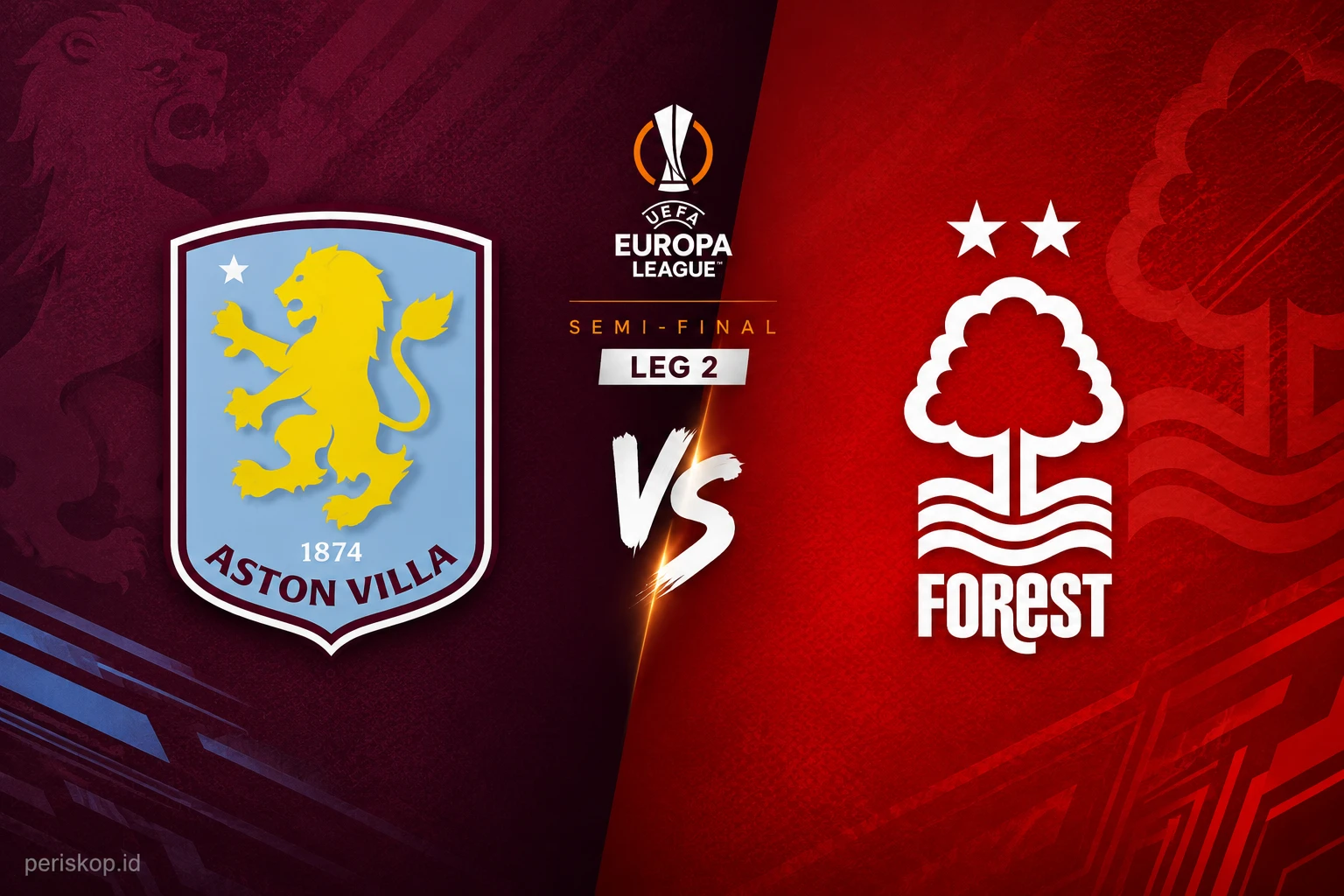 Prediksi Aston Villa vs Nottingham Semifinal Europa League 2025/2026: Skor, H2H, Susunan Pemain