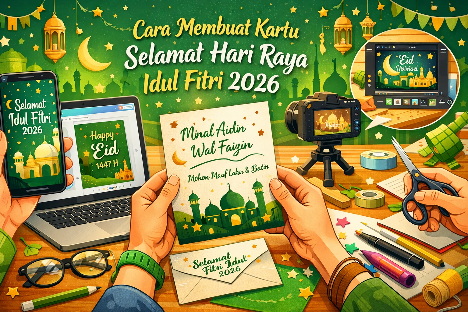 Cara Membuat Kartu Selamat Hari Raya Idulfitri 2026 Simpel, Aesthetic, dan Anti Ribet