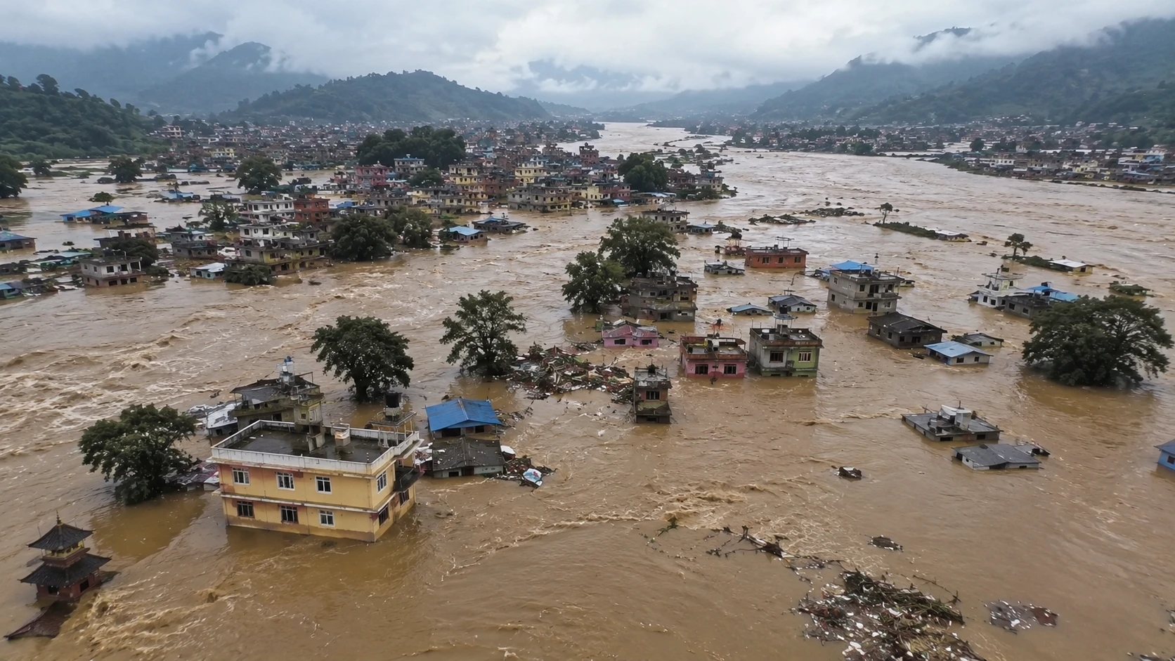 Banjir Bandang Nepal Tewaskan 165 Orang, 579 Wisatawan Hilang