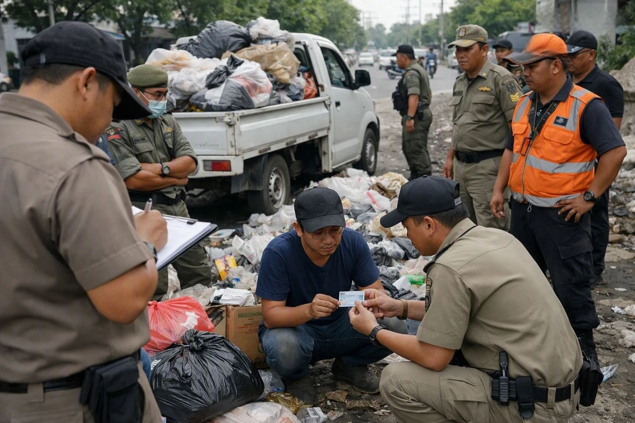 Pemkot Jaktim OTT Pelaku Buang Sampah di Pondok Kopi