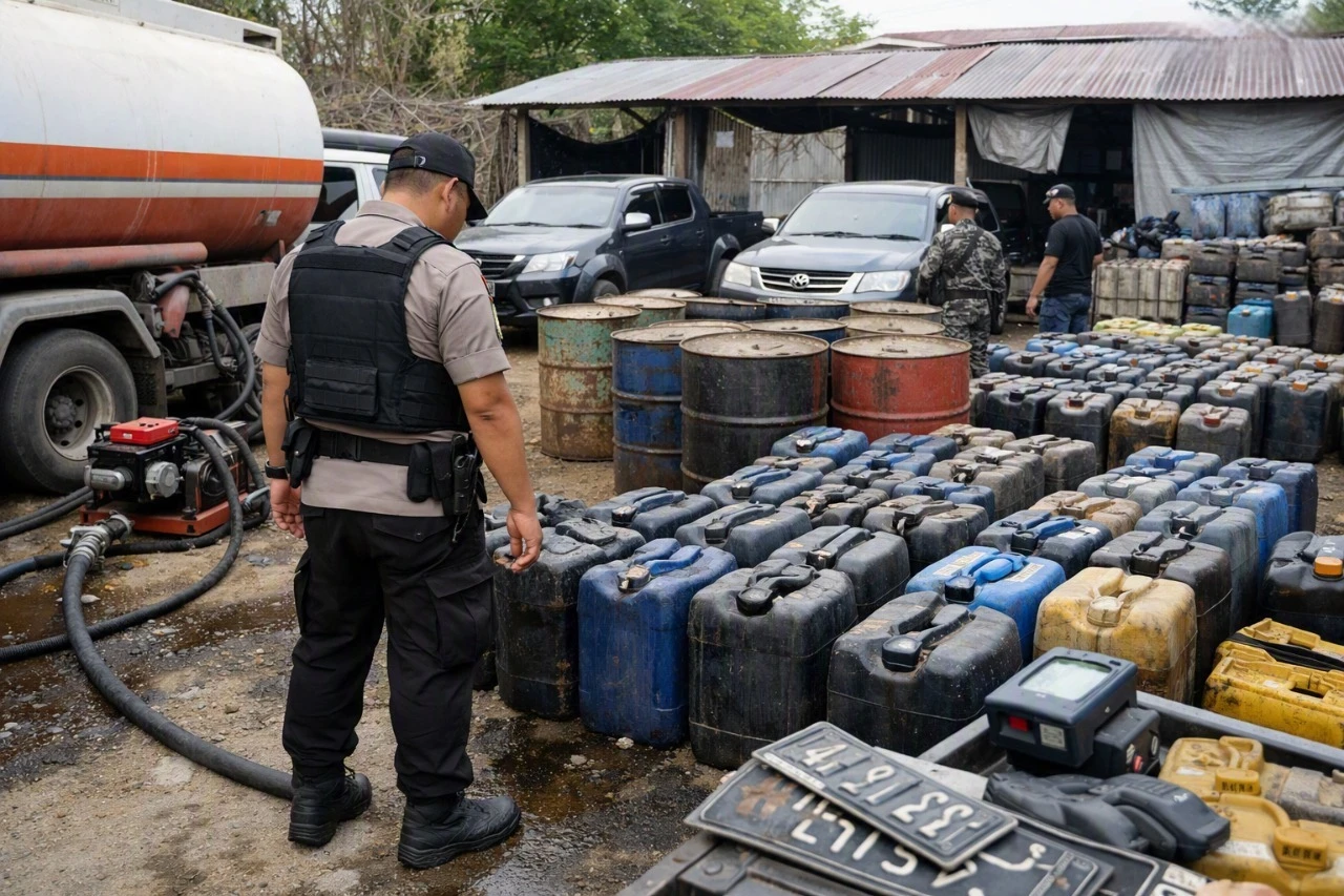 Polda Sulsel Ungkap Penimbunan BBM Subsidi 18.905 Liter