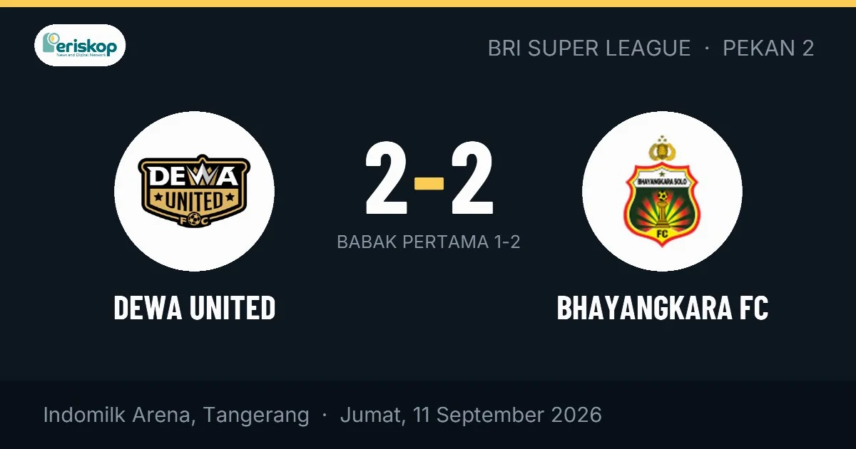 Dewa United 2-2 Bhayangkara FC, Pekan 2 BRI Super League