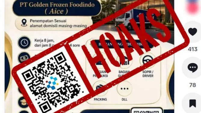 Hoaks Tautan Pendaftaran Kerja AICE