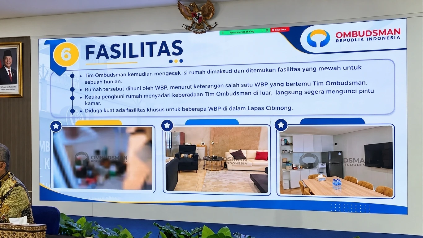 Ombudsman Temukan Vila Mewah di Lapas Cibinong, Ada Gym hingga Simulator Golf