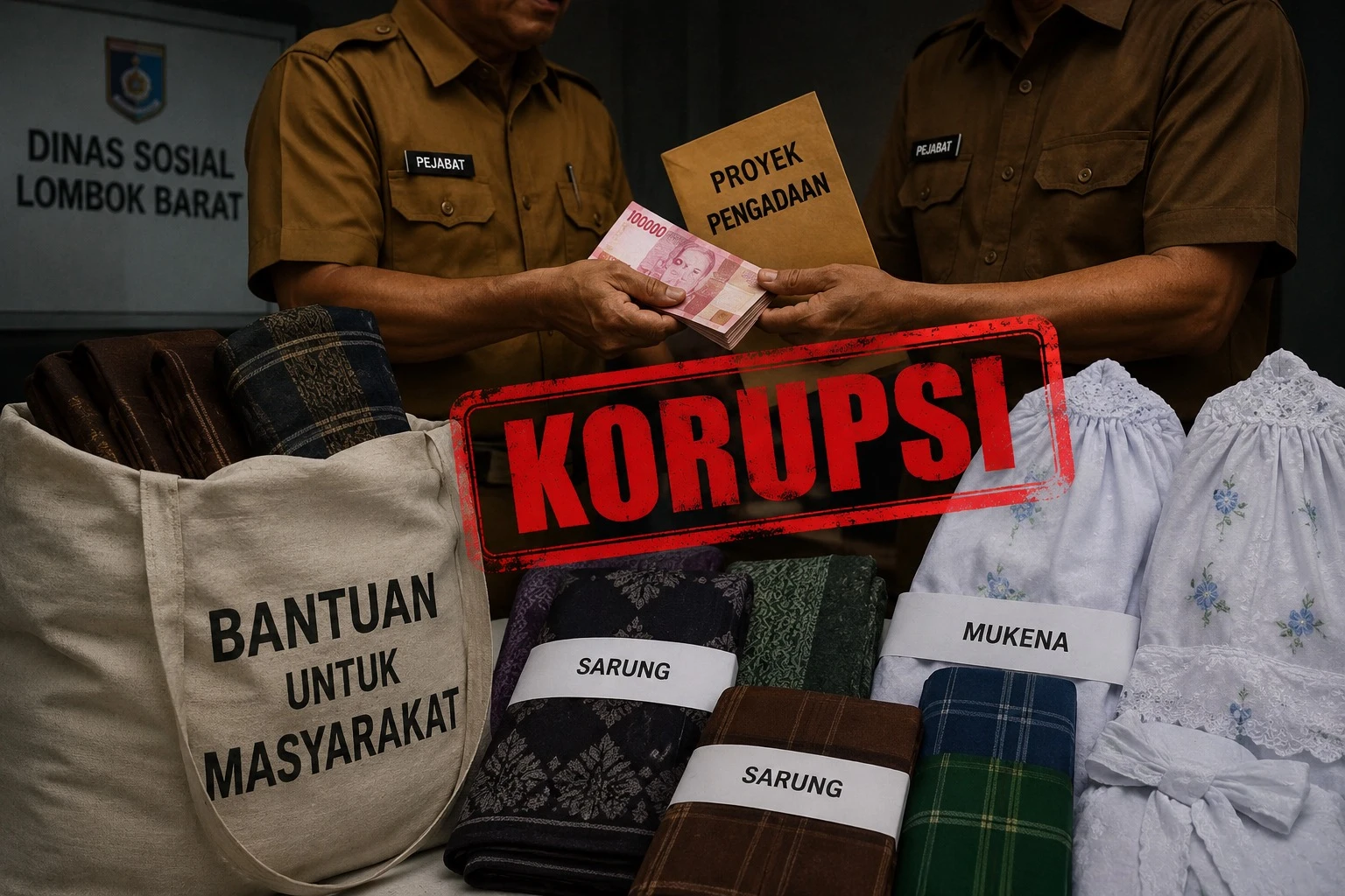 Dua Pejabat Lombok Barat Dituntut Satu Tahun Penjara Kasus Korupsi Sarung dan Mukena