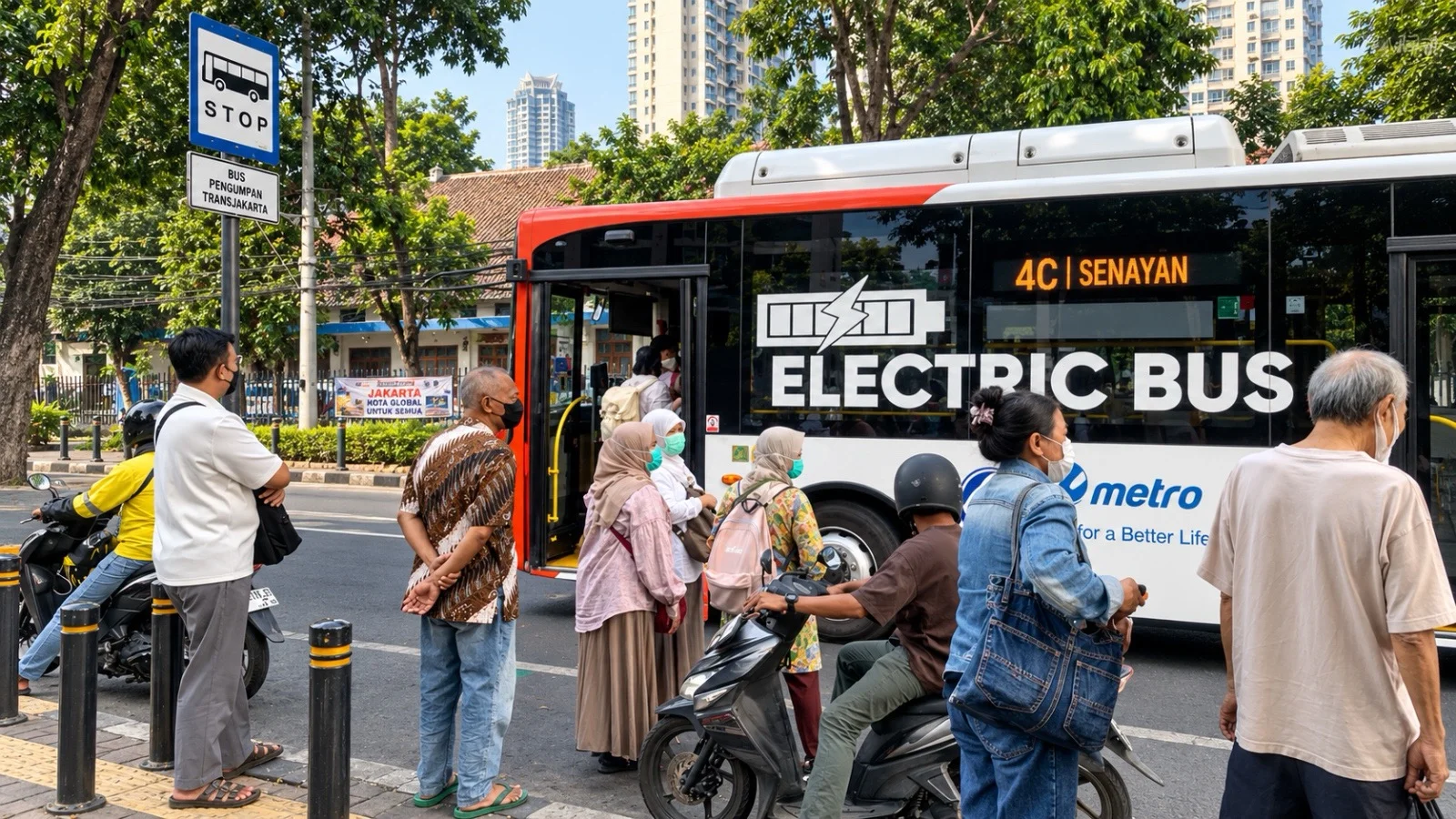 transjakarta, bus listrik