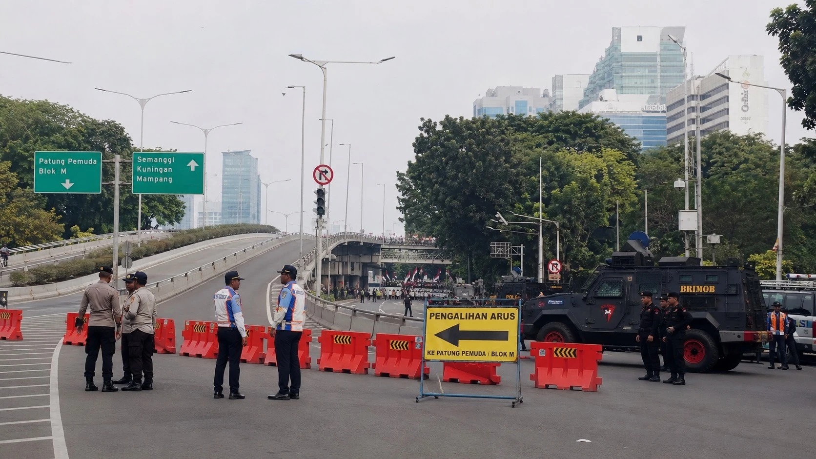 Demo DPR Hari Ini, Gatot Subroto Ditutup, Dishub Siapkan Rekayasa Lalin 3 Zona