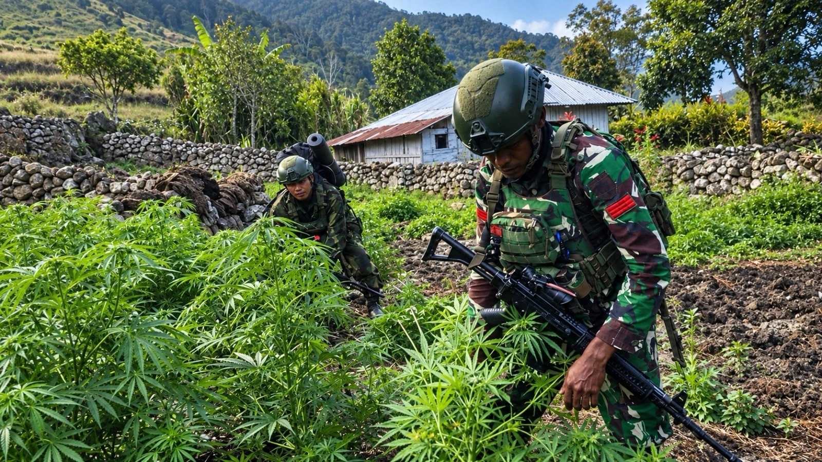 TNI Sita 21.400 Batang Ganja di Yahukimo, Diduga Terkait OPM Egianus Kogoya