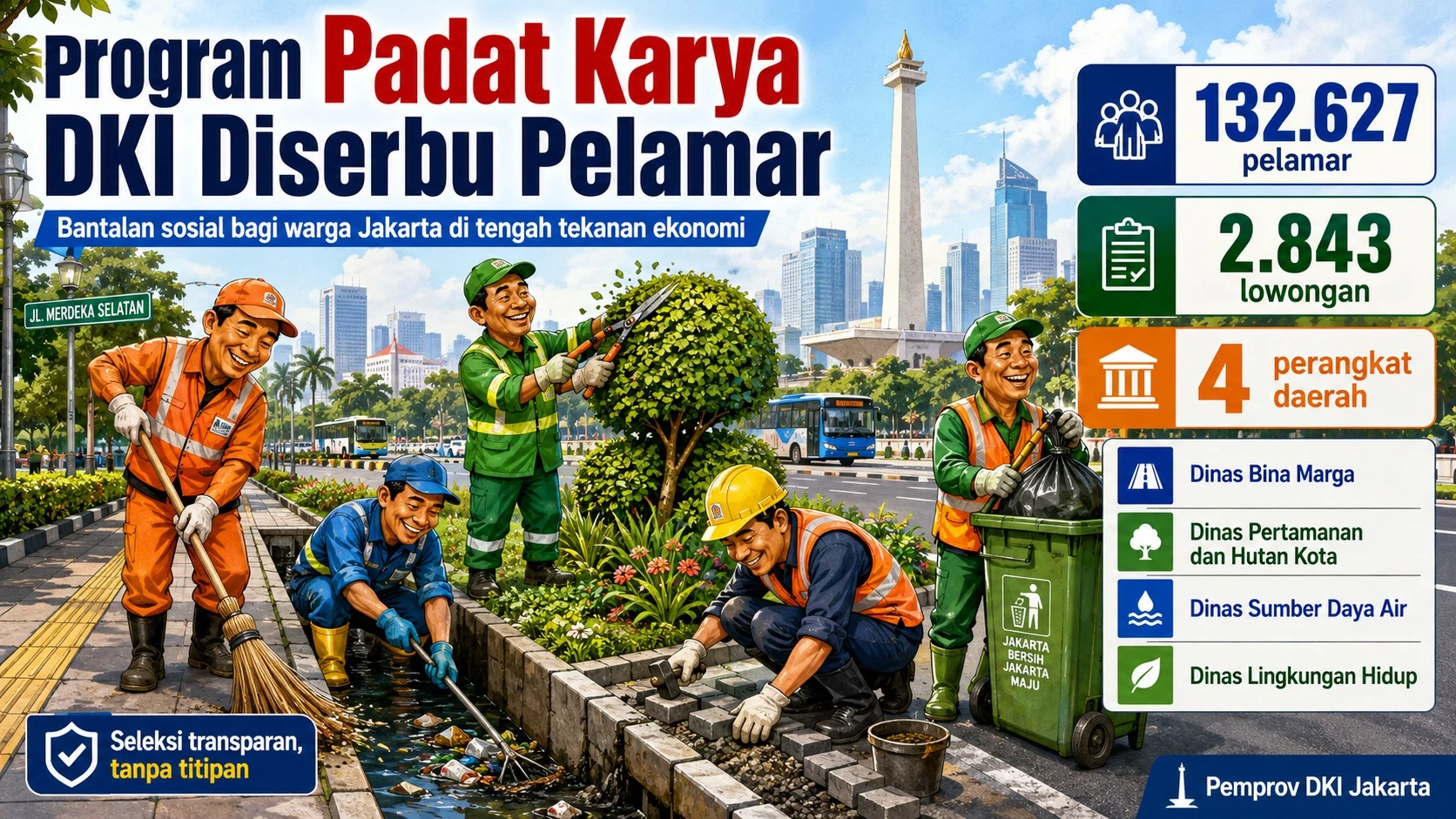 Program Padat Karya DKI Diserbu 132 Ribu Pelamar, Pramono Pastikan Tanpa Titipan