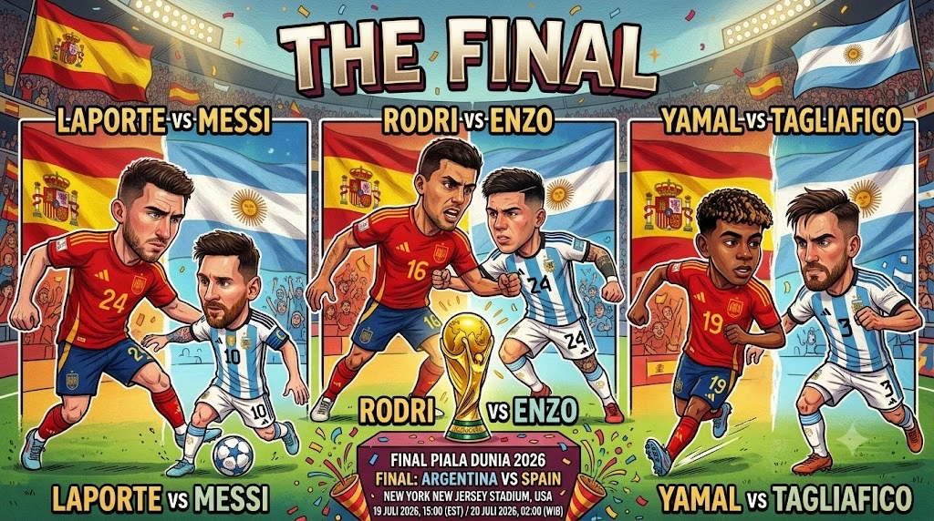 Spanyol vs Argentina: Tiga Duel Penentu Juara Dunia
