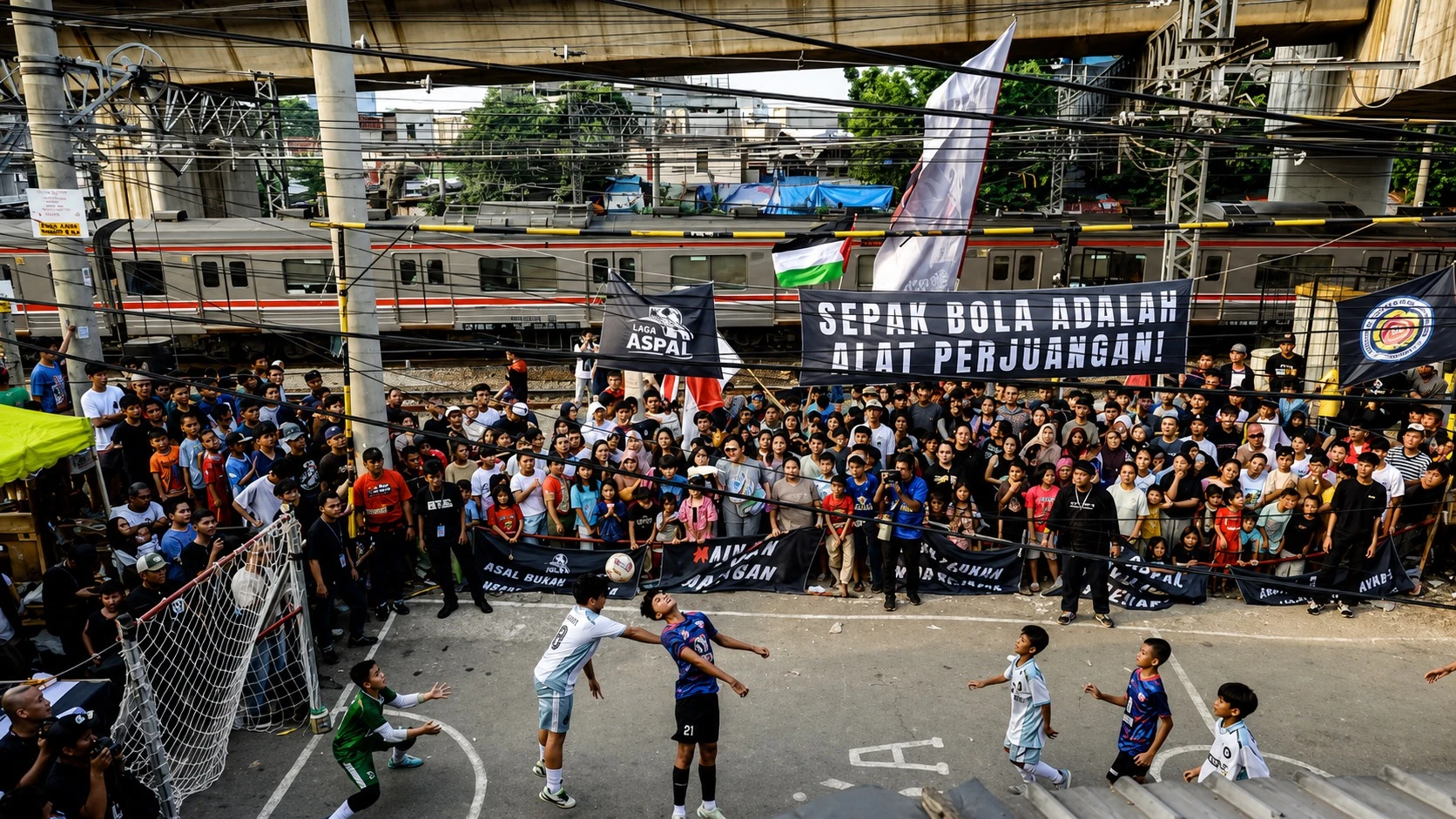 Respon Fenomena Liga Aspal, Jalur Layang KAI Bisa Jadi Lapangan Anak