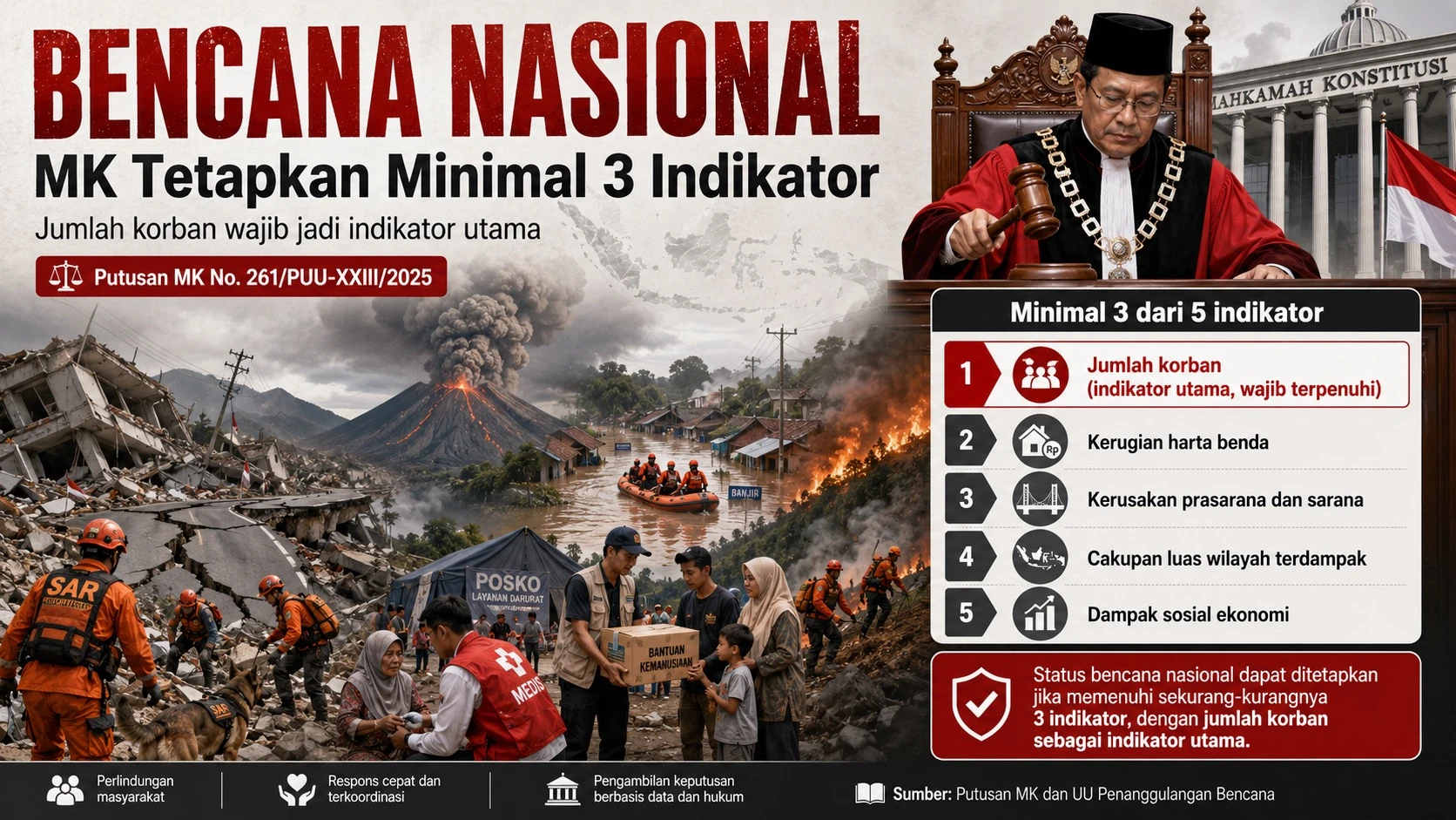 MK Ubah Syarat Penetapan Bencana Nasional: Cukup 3 Indikator, Jumlah Korban Wajib Jadi Utama
