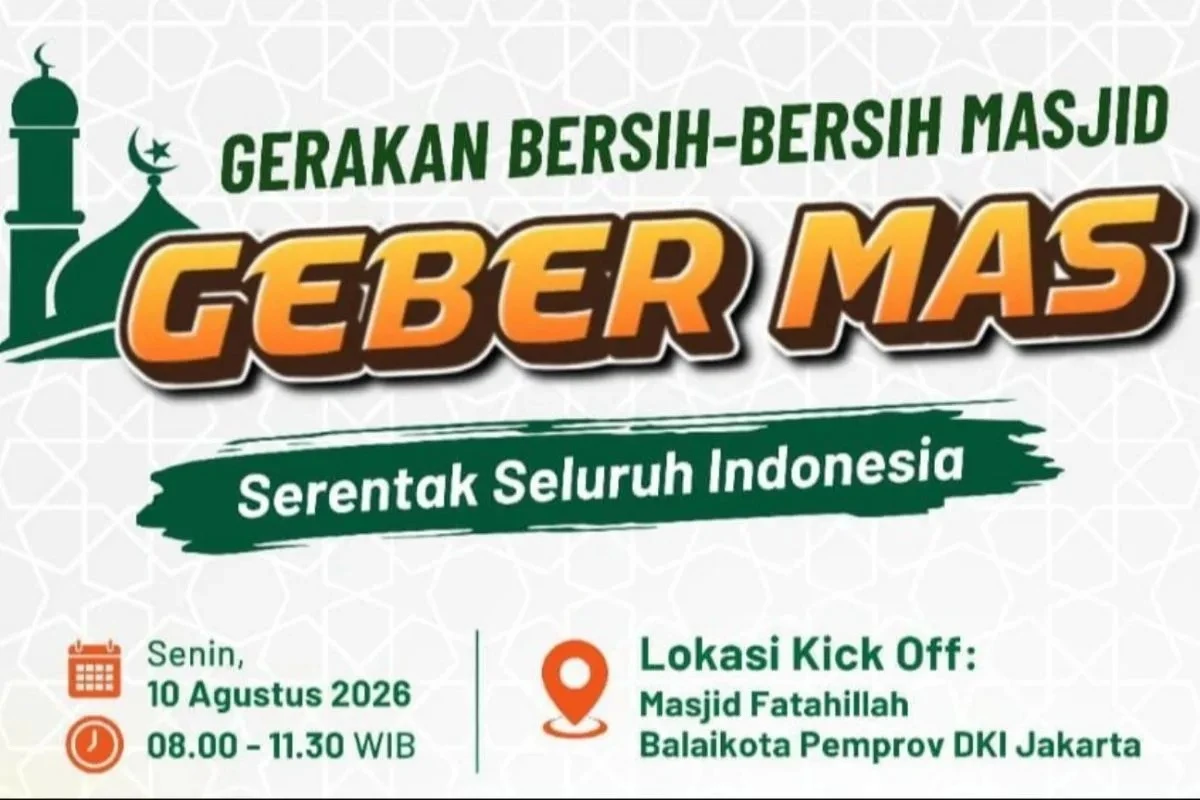 Sambut HUT ke-81 RI, 3.676 Masjid Ikut Gerakan Bersih-Bersih