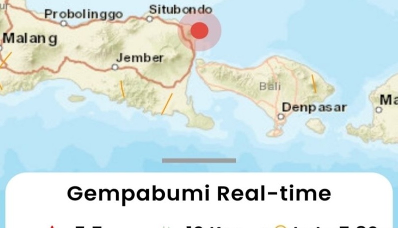 Gempa 5,3 SR Guncang Bali dan Jawa Timur, Dipicu Sesar Aktif