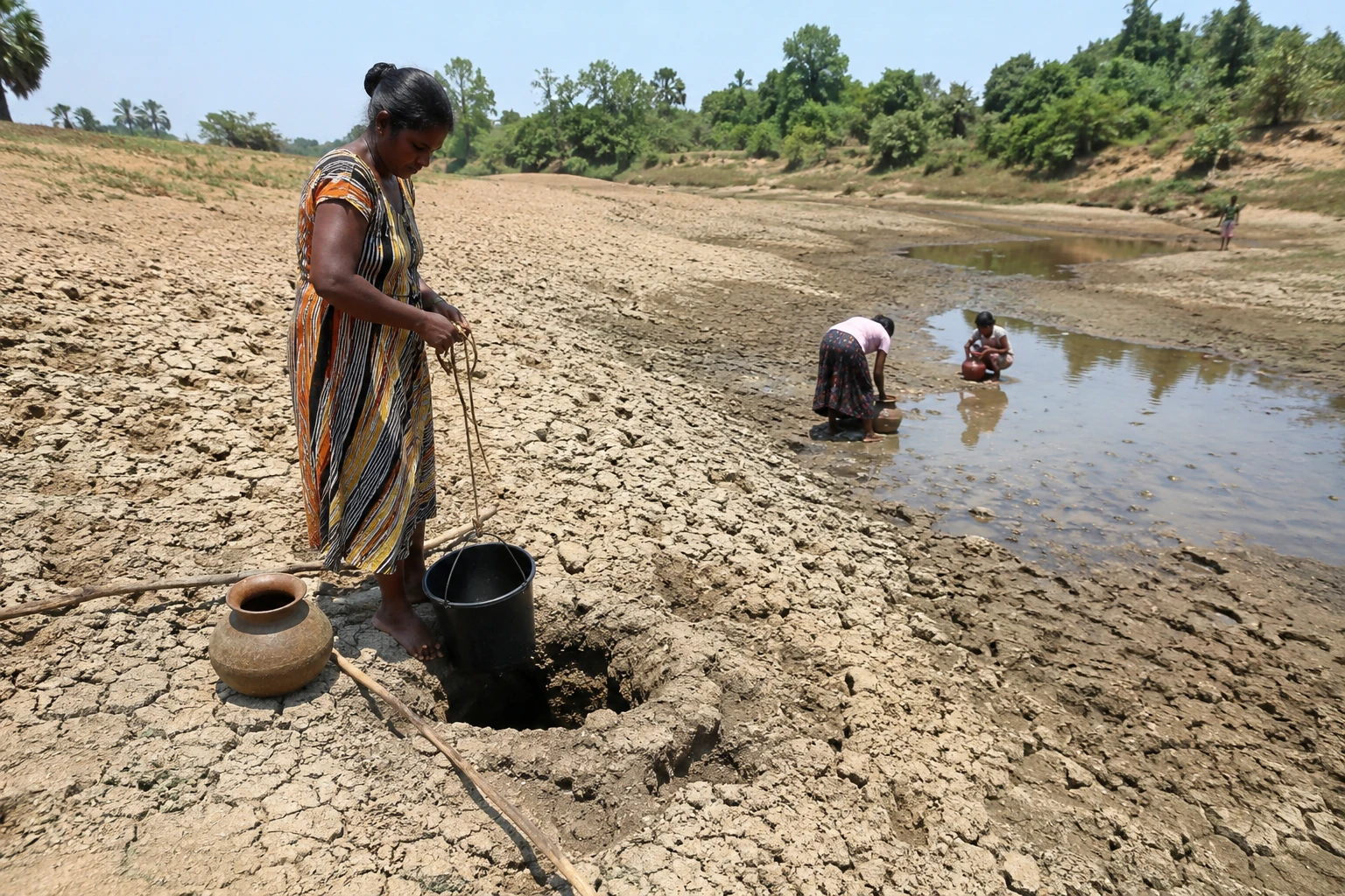 Kemarau Parah Landa Sri Lanka, Warga Gali Sungai Kering Cari Air