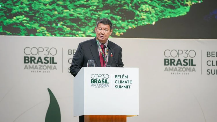 Utusan Khusus Presiden Bidang Iklim dan Energi Hashim Djojohadikusumo dalam pidatonya pada COP30 Leader Summit di Belém, Brasil