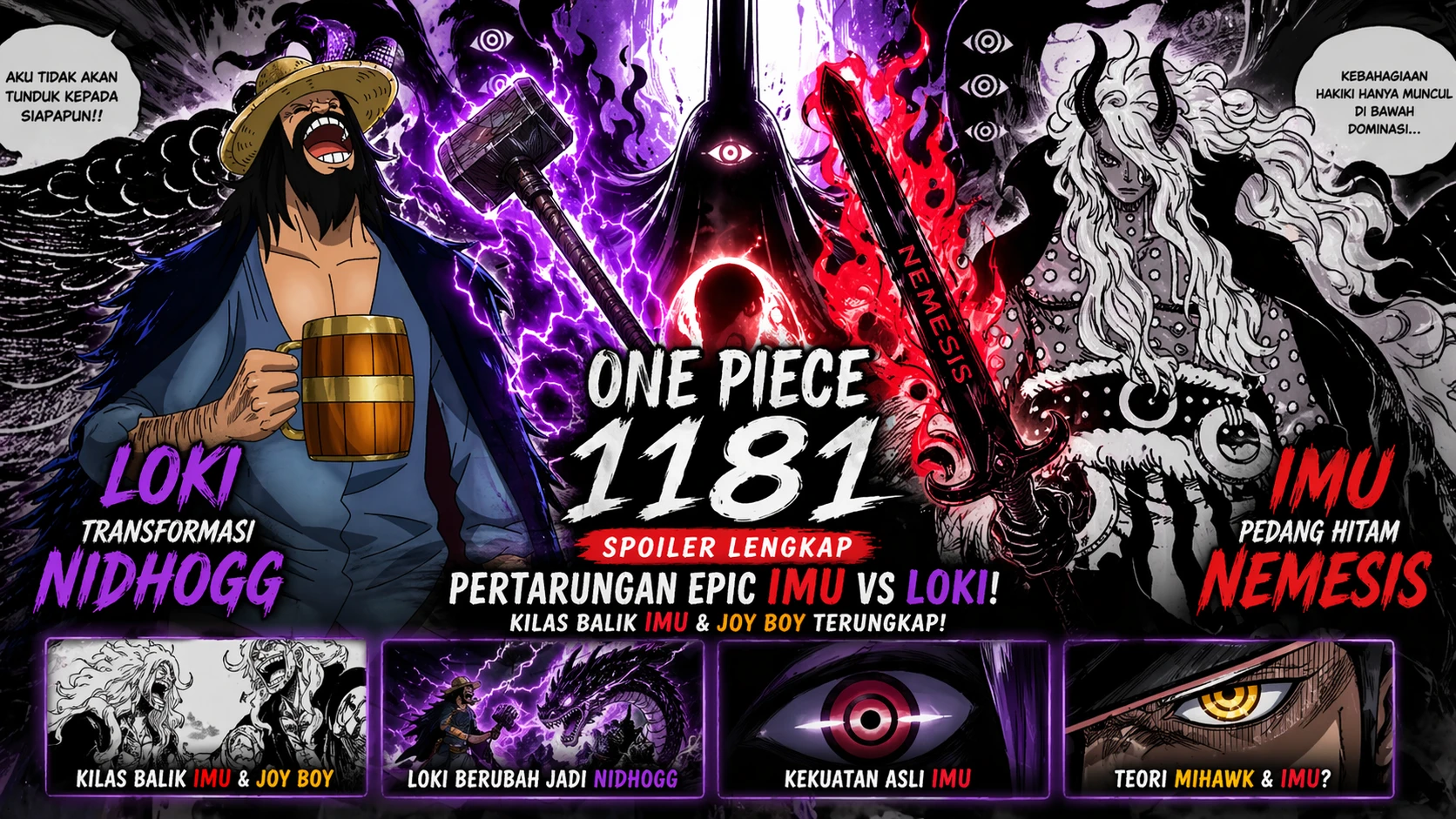 One Piece 1181 Spoiler: Kekuatan Nemesis dan Transformasi Nidhogg Loki