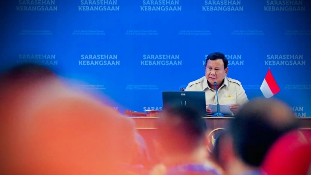 Presiden Prabowo Subianto dalam penutupan Sarasehan Kebangsaan Konvensi Sains, Teknologi, dan Industri (KSTI) Indonesia 2026