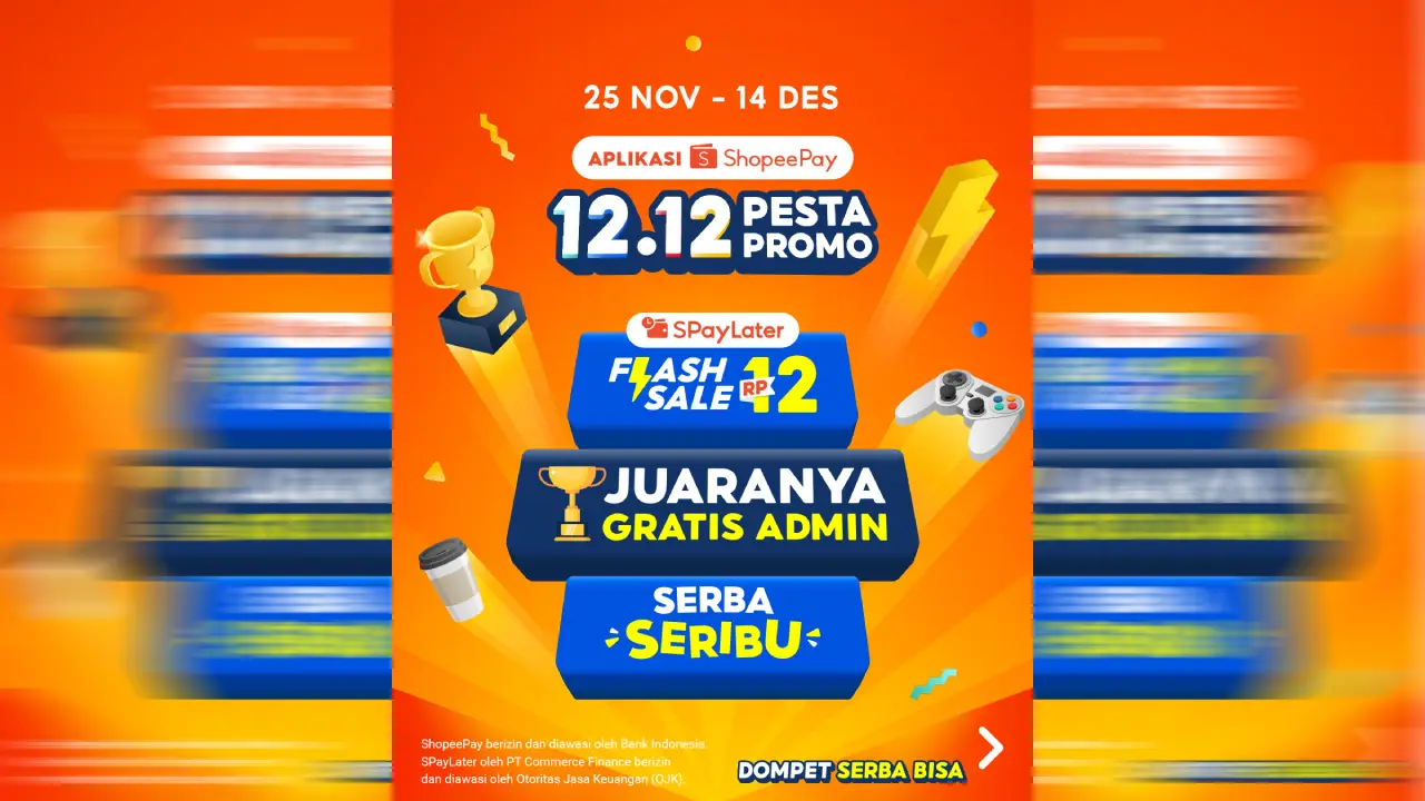 Daftar Promo ShopeePay 12.12: Diskon, Gratis Admin, dan Voucher Rp12