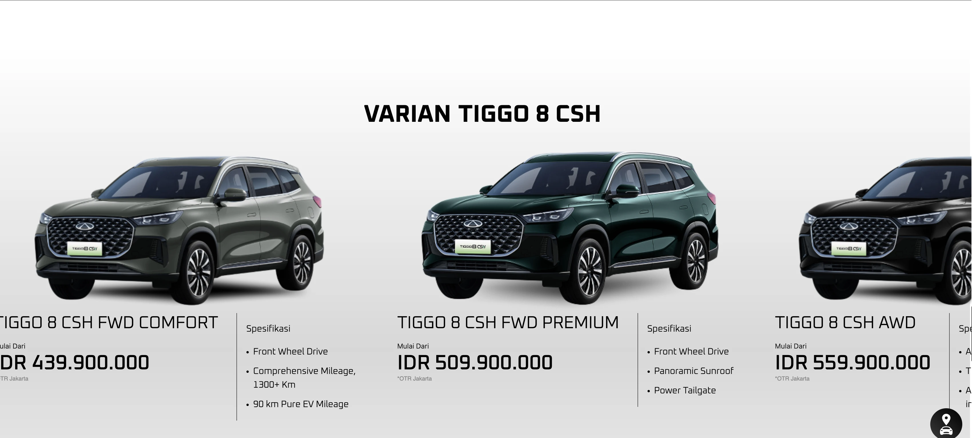 Chery Tiggo 8 CSH Comfort vs Premium vs AWD: Komparasi Harga, Fitur, dan Performa