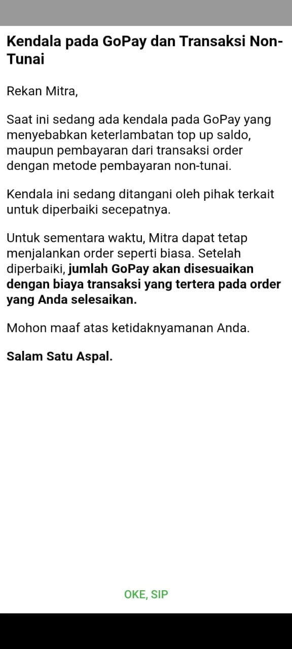 Gopay gangguan